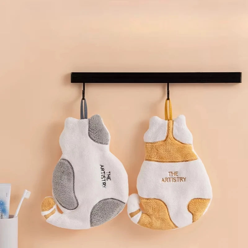 Cute Cat Hand Towel – Soft Absorbent Hanging Kitchen & Bath Decorative Hand Towel Zpaxo