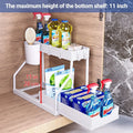 2-Tier Pull-Out Storage Organizer for Kitchen & Bathroom Pull-Out Cabinet Organizer Zpaxo White-2 ties-1PC