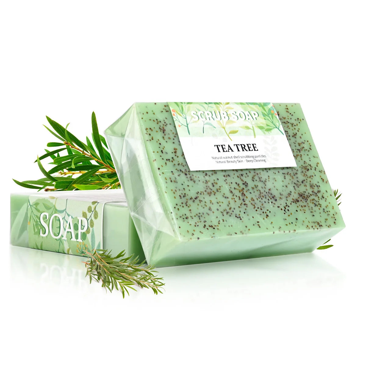 Tea Tree Oil Handmade Soap – Exfoliating & Anti-Acne 100g Handmade Bar Soap Zpaxo 100g