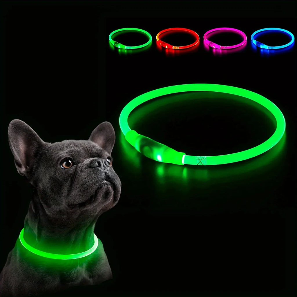 Pet Dog LED Light Collar Luminous Anti-lost USB Charging Necklace
