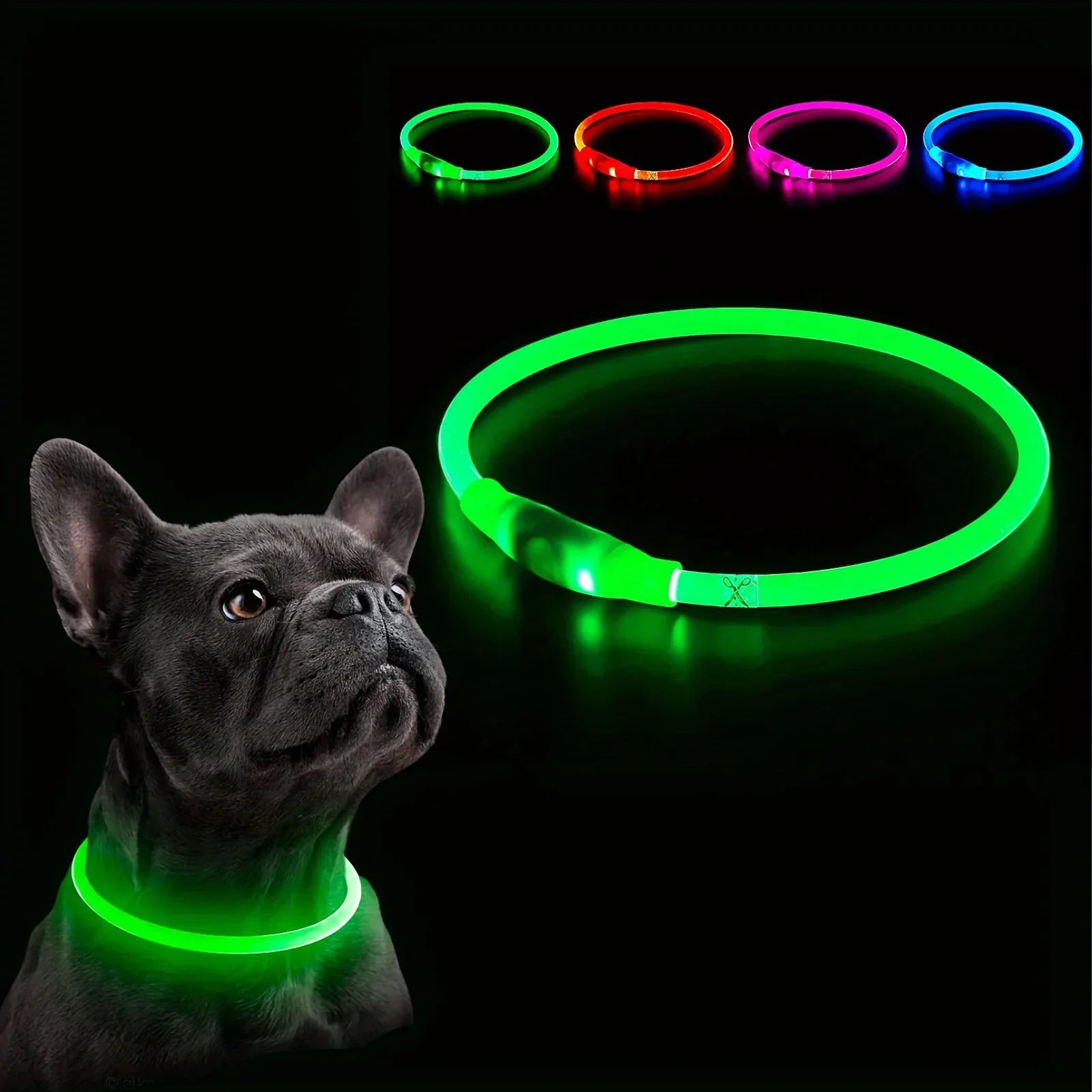 Pet Dog LED Light Collar Luminous Anti-lost USB Charging Necklace