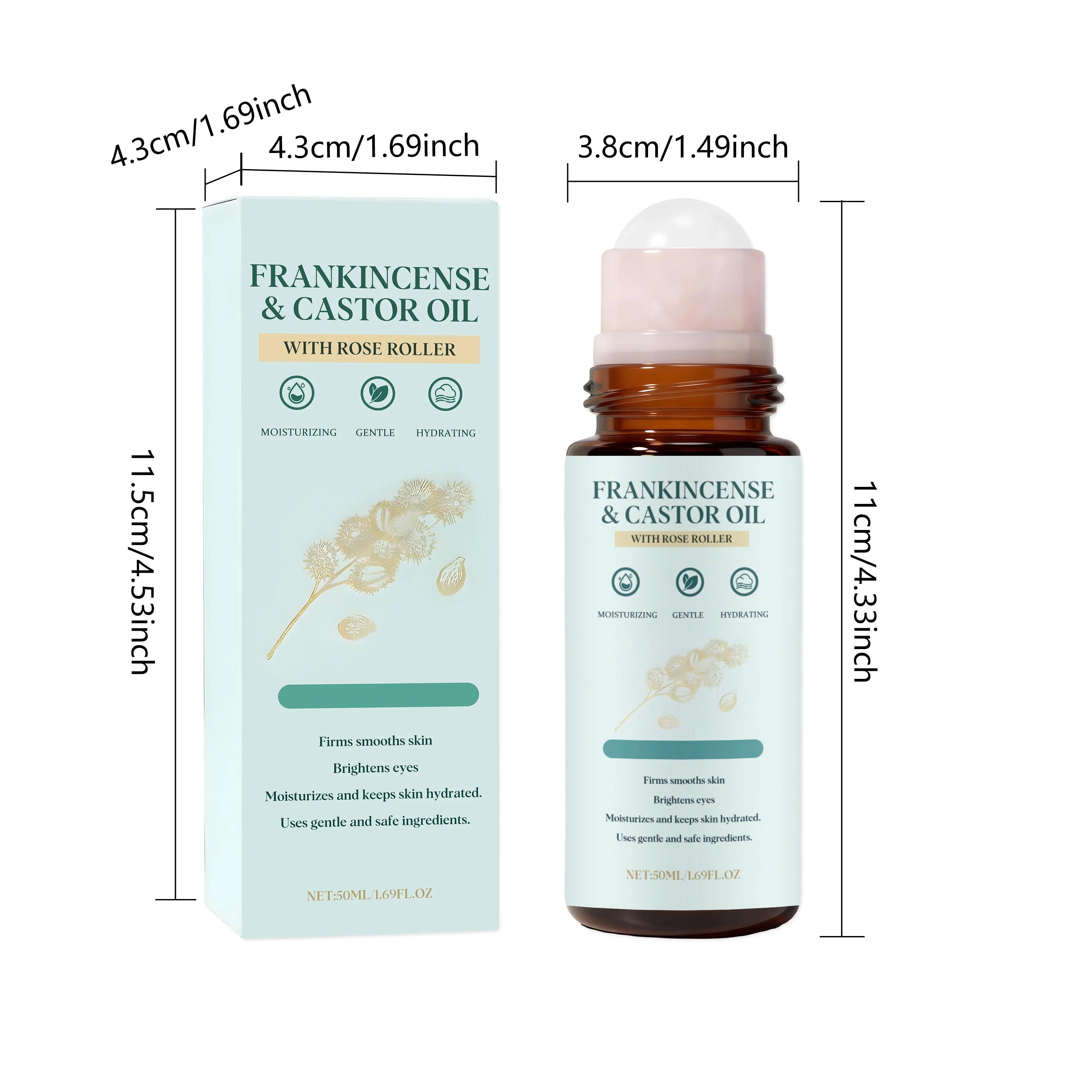 Frankincense Castor Oil Roll-On | Soothing Nourishing Skin Oil Roll-On Body Oil Zpaxo