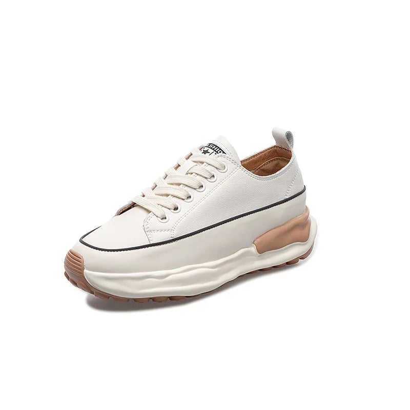 2026 Arrival Leather White Platform Sneakers Women Spring Autumn Zpaxo