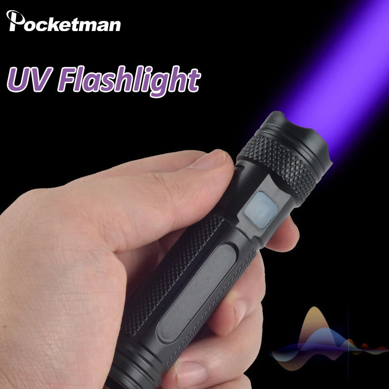 POCKETMAN 365nm UV Black Light Flashlight – Rechargeable Mini LED