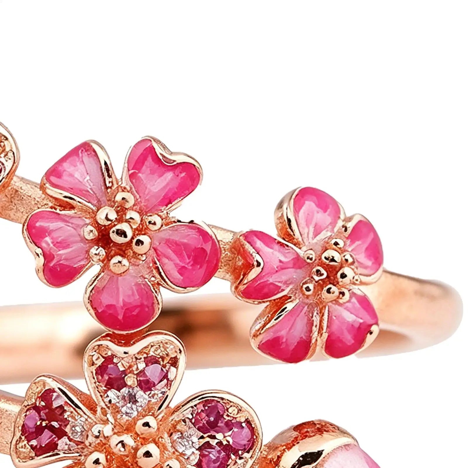 Open Rings for Women Metal Adjustable Open Flower Women Floral Jewelry for Daily Wear Party Prom Dating Engagement Zpaxo