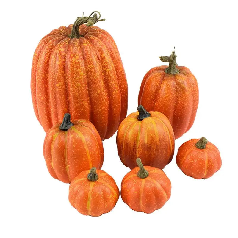 7 PCS Artificial Fake Pumpkin Decorative Foam Pumpkin Figurine Realistic Multifunctional for Table Centerpieces Decoration Zpaxo