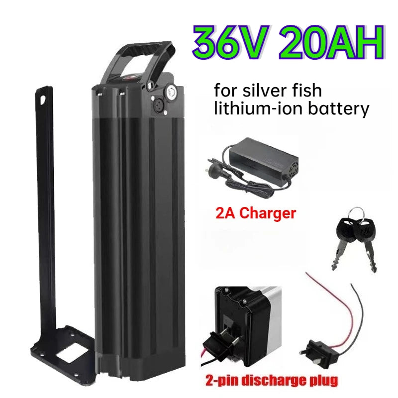 New Upgrade 48V 36V Folding Bike Battery 20Ah 17Ah 15Ah Built-in Bms for Silverfish 250W-1000W Bafang Motor Kit with 2A Charger Zpaxo 36V 20AH