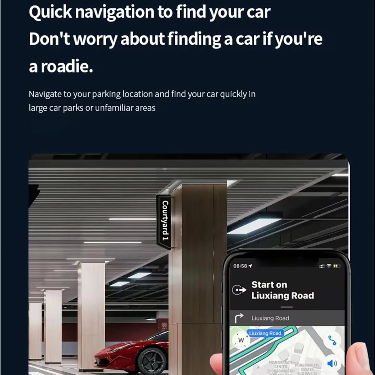 Car Smart Tracker for Vehicles Anti-Theft Car Cigarette Lighter Locator USB+Type C Fast Charging Compact Locator for Trucks Zpaxo