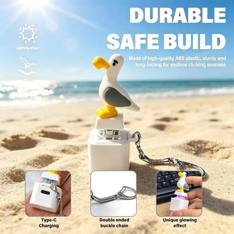 Mini Seagull Fidget Keyboard Keychain Funny Stress Relief Finger Zpaxo