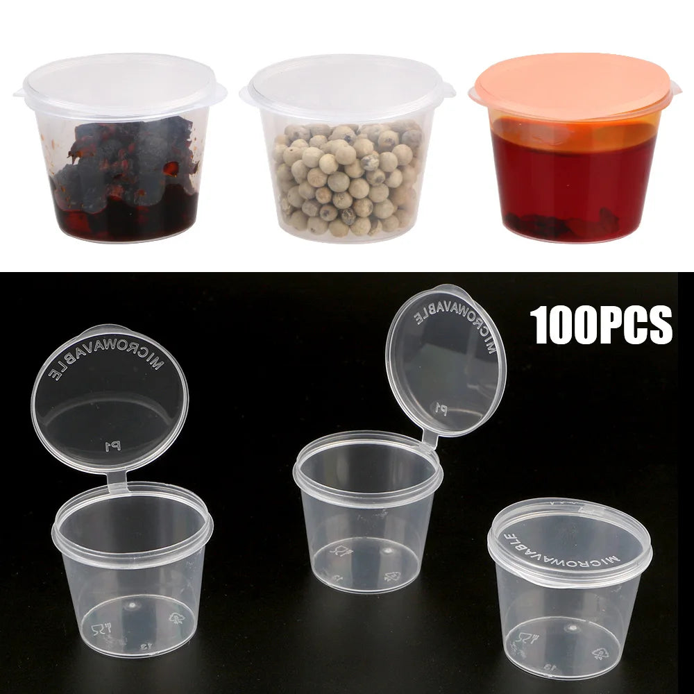 Chutney Chili Sauce Cups Plastic Clear Food Small Container Box Lids