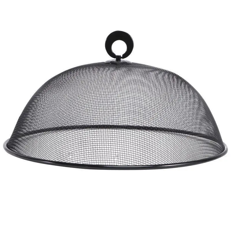 Stainless Steel Round Food Cover Handle Dining Table Anti Fly Dust