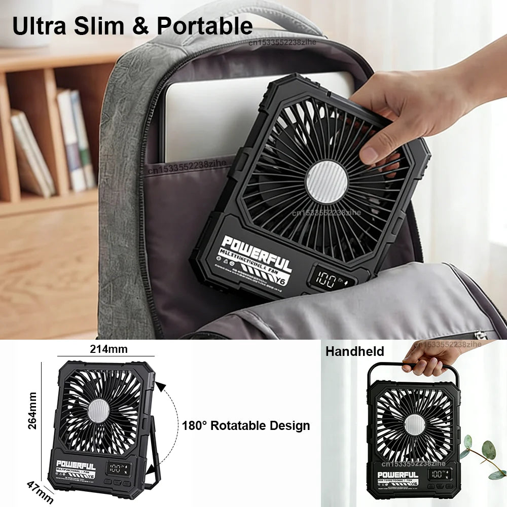 Camping Fan 20000mAh Rechargeable Wireless Outdoor Tent Ceiling