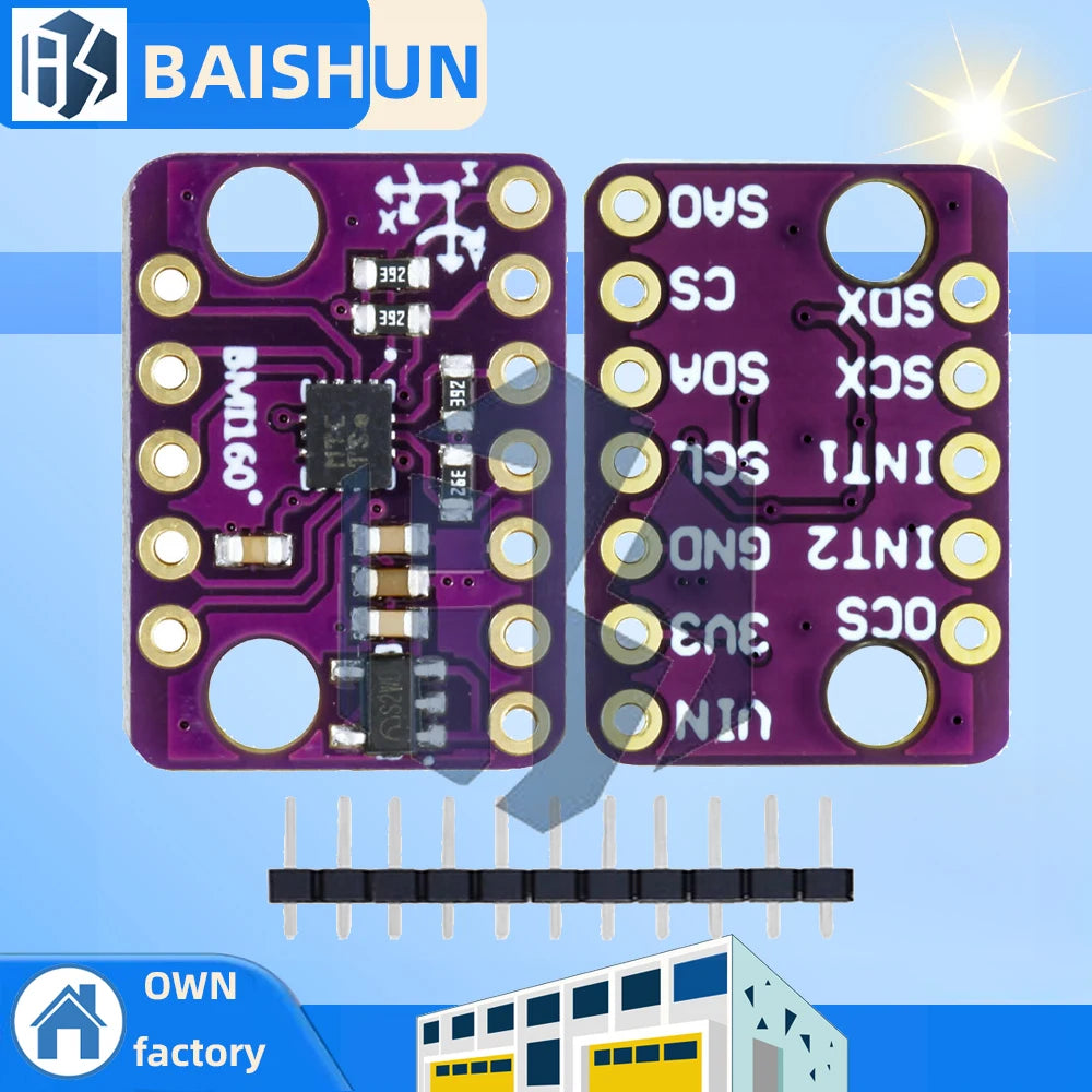 BMI160 6DOF IMU Module - High-Precision 3-Axis Accelerometer & Gyroscope Sensor with SPI/I2C for Drone/Robotics Motion Tracking Zpaxo