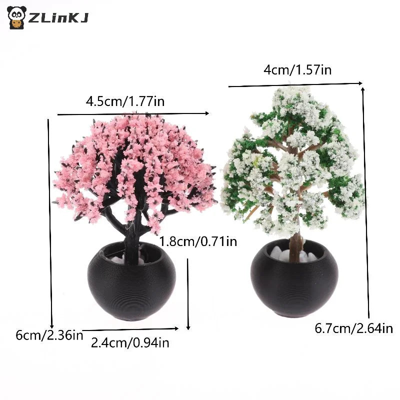 ▶2Pcs 1/12 Dollhouse Simulation Flower Pot Model Doll Home Miniature Potted Plants Garden Ornament Micro Scene Decor Zpaxo