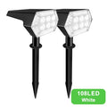 1-2PCS 92LED Solar Floodlight Outdoor IP65 Waterproof Warm White Solar Spot Lights Landscape Wall Lamp for Garden Fence Pathway Zpaxo 108LED-2PC White