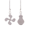 Fan Shape Ceiling Pull Chain Light Chandelier Metal Pendant Extension Zpaxo Silver