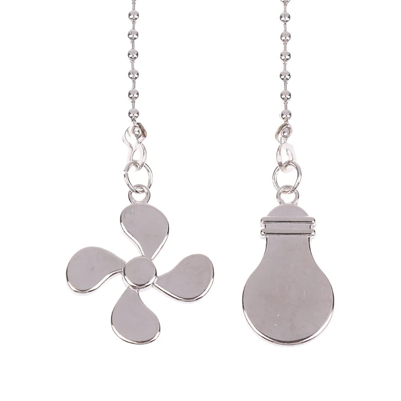Fan Shape Ceiling Pull Chain Light Chandelier Metal Pendant Extension Zpaxo Silver