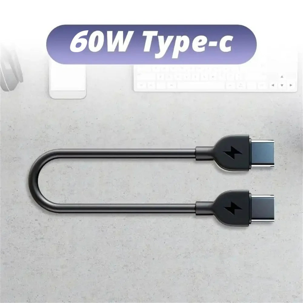 60W USB-C to USB-C Fast Charging Keychain Cable – 16cm USB-C Charging Cable Zpaxo