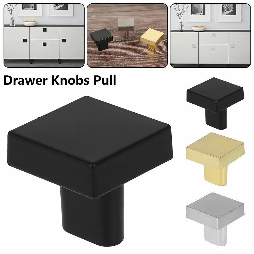 Nordic Square Cabinet Knobs – Black, Gold & Silver Drawer Pulls