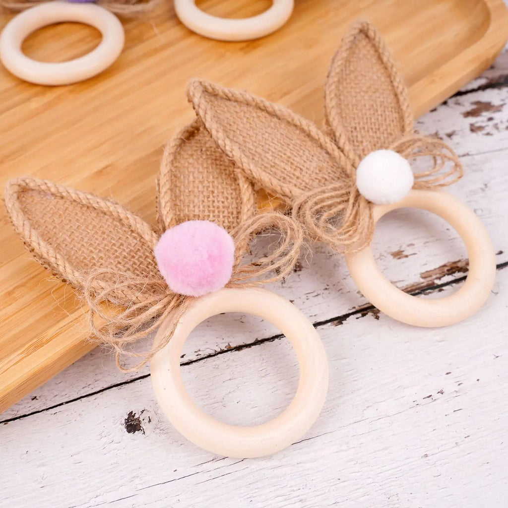 Easter Napkin Rings 6 Bunny Ear Spring Serviette Table Settings Decor