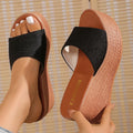 Women High Heel Sandals Summer Wedges Sandals Thick Bottom Casual Slippers Ladies Female Lightweight Platform Shoes for Women Zpaxo black 40