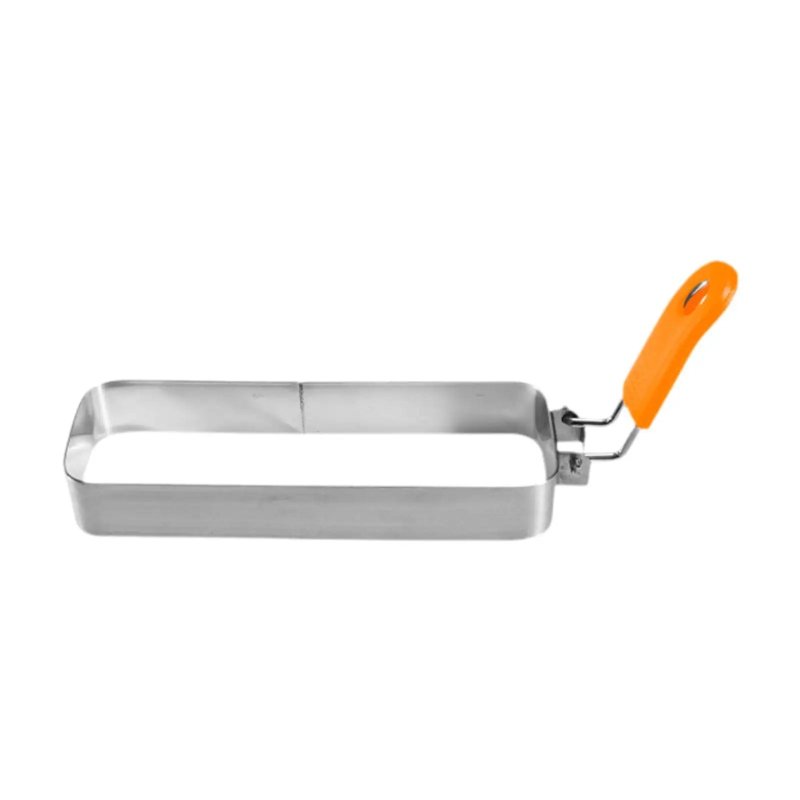Fried Egg Ring with Handle Muffin Omelette Ring for Breakfast Sandwich Crumpet Ring Rectangle Stainless Steel Pancake Ring Zpaxo Orange handle
