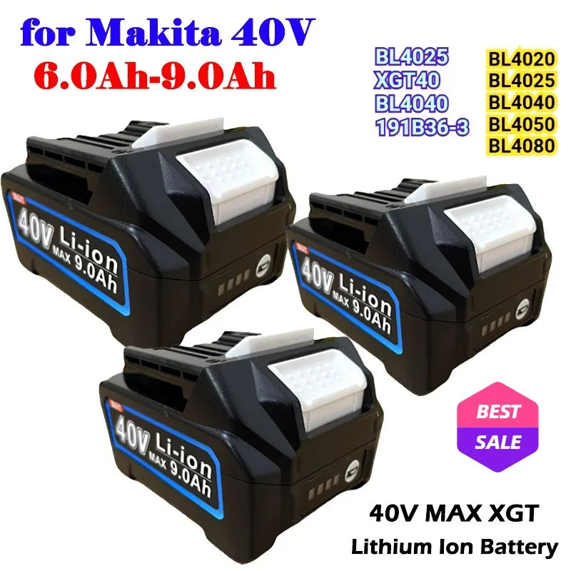 For Makita 40V MAX XGT Replacement Lithium Battery 4.0Ah-9.0AH 40V Rechargeable Tool Battery BL4040 BL4025 BL4050 40V DC40RA Zpaxo