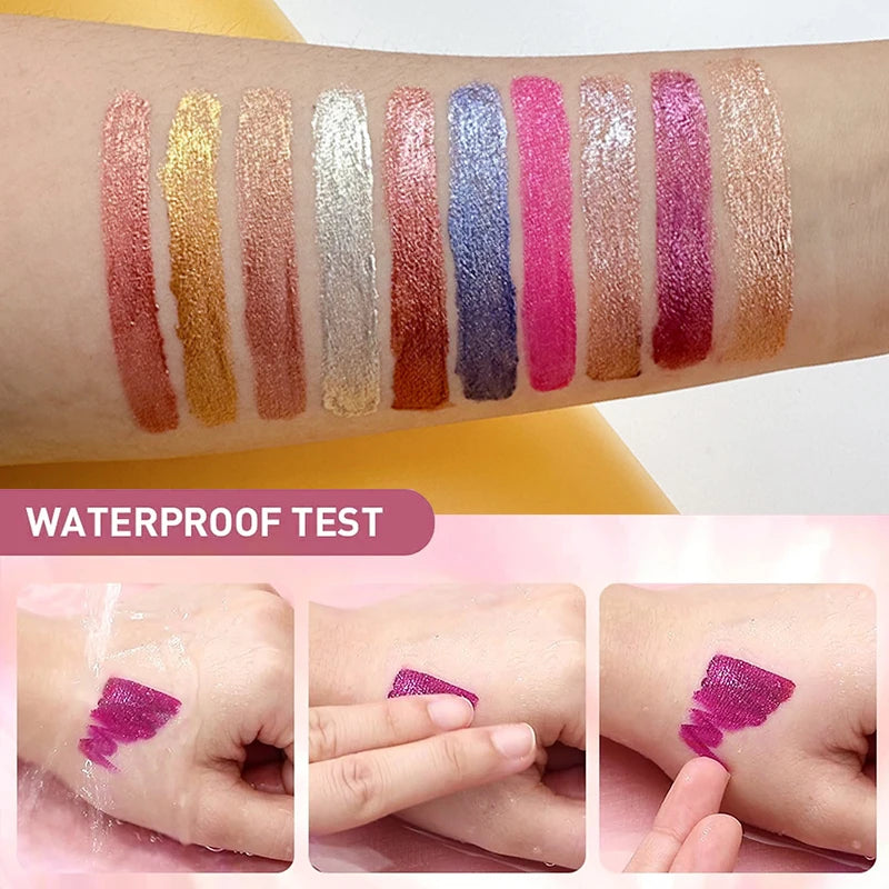 Waterproof 10 Colors Sexy Glitter Diamond Lip Gloss Shimmer Matte Liquid Lipstick LongLasting Lip Makeup Non-stick Cup cosmetics Zpaxo