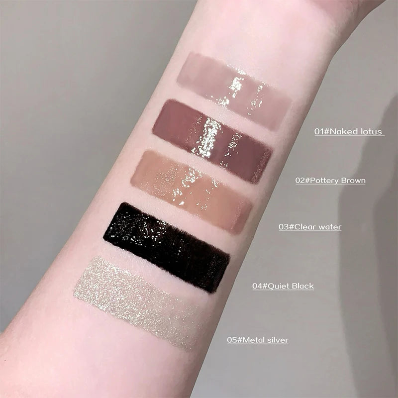 Water Light Mirror Moisturizing Lip Gloss Punk Black Silver Fine Flash Low Saturation Lip Glaze Long-lasting Nude Lip Makeup Zpaxo