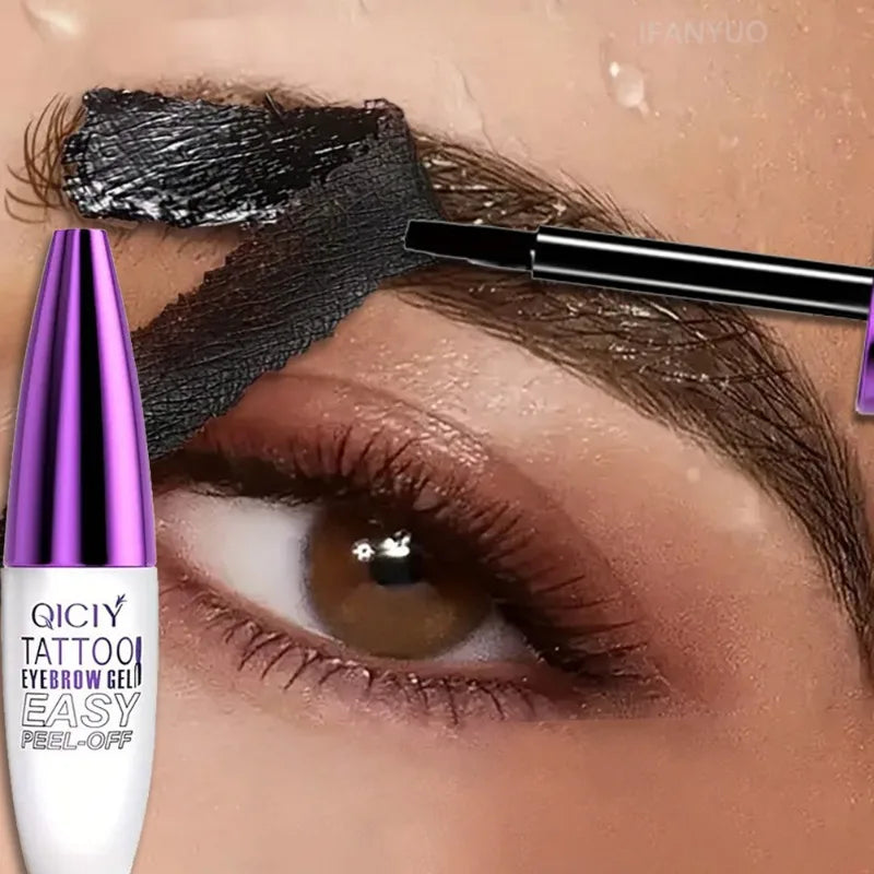 Waterproof Peel-off Eyebrow Tattoo Tint Gel Lasting Film Forming Black Eyebrow Dye Cream Semi-permanent Natural Eyebrow Makeup Zpaxo