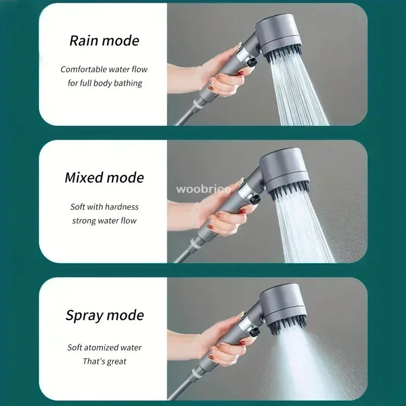 Strong Current Shower Head Powerful High Pressure Shower Head Adjustable Spray Massage Rain Faucet Shower Set Bathroom Zpaxo