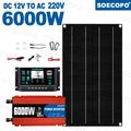 SOECOPO 6000W Solar Power System 800W Panel 100A Controller Alligator Clips Carabiner Hooks 12V to 110V 220V for Home RV CE FCC Zpaxo 220V solar kit