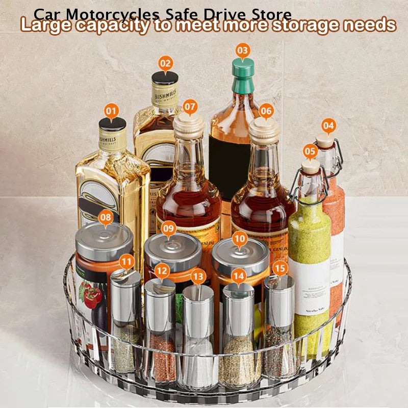 CM360 Rotating Seasoning Storage Rack Kitchen Spice Non-slip Cabinet