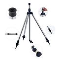 Automatic Lawn Sprinklers Tripod Adjustable Spray Stake Metal Base Water Diffuser for Field Vegetable and Garden Use Zpaxo Argent