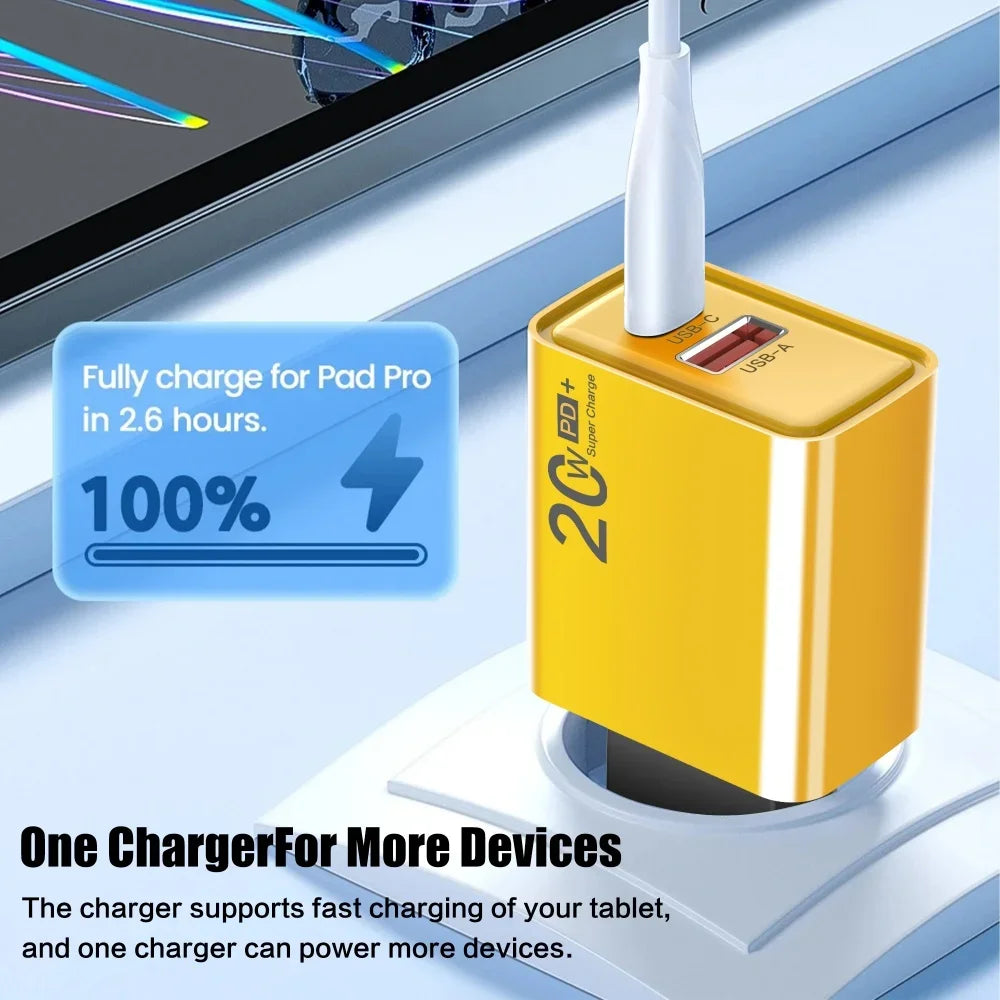20W USB-C PD Fast Charger – iPhone 15, Samsung S24 & More USB-C Wall Charger Zpaxo