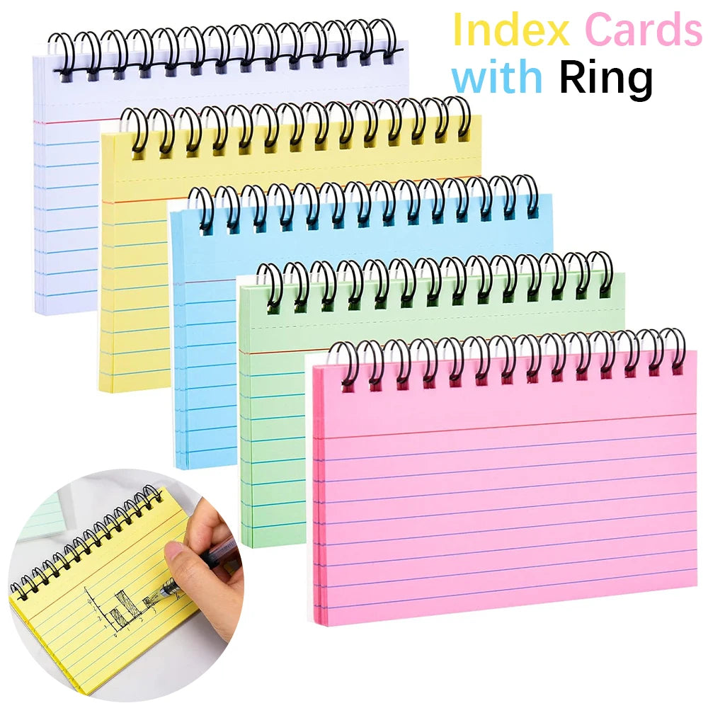 3x5 Ring Index Flash Cards – 50–250 Sheets | Study Notecards
