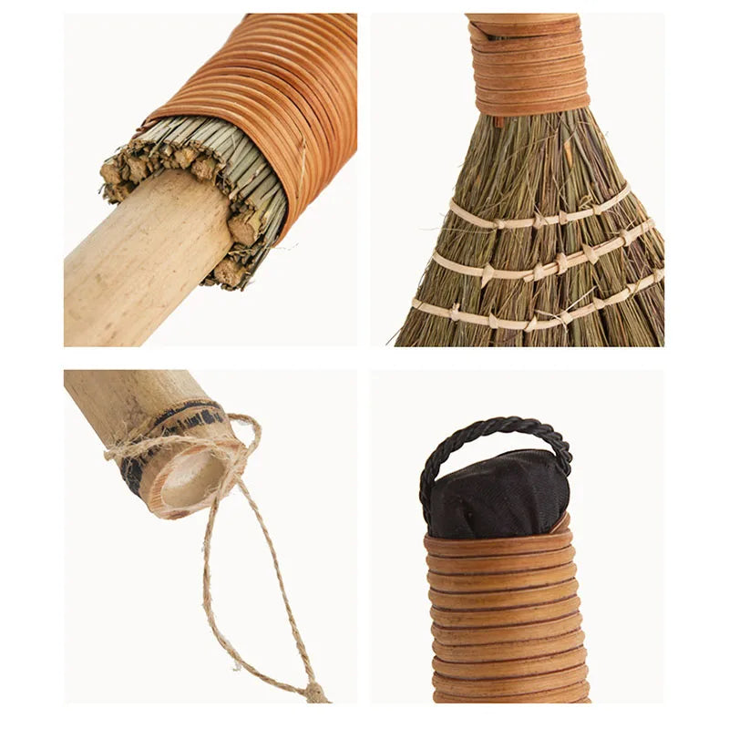 Japanese Short-Handle Broom – Natural Bamboo & Straw Brush Short Handle Broom Zpaxo