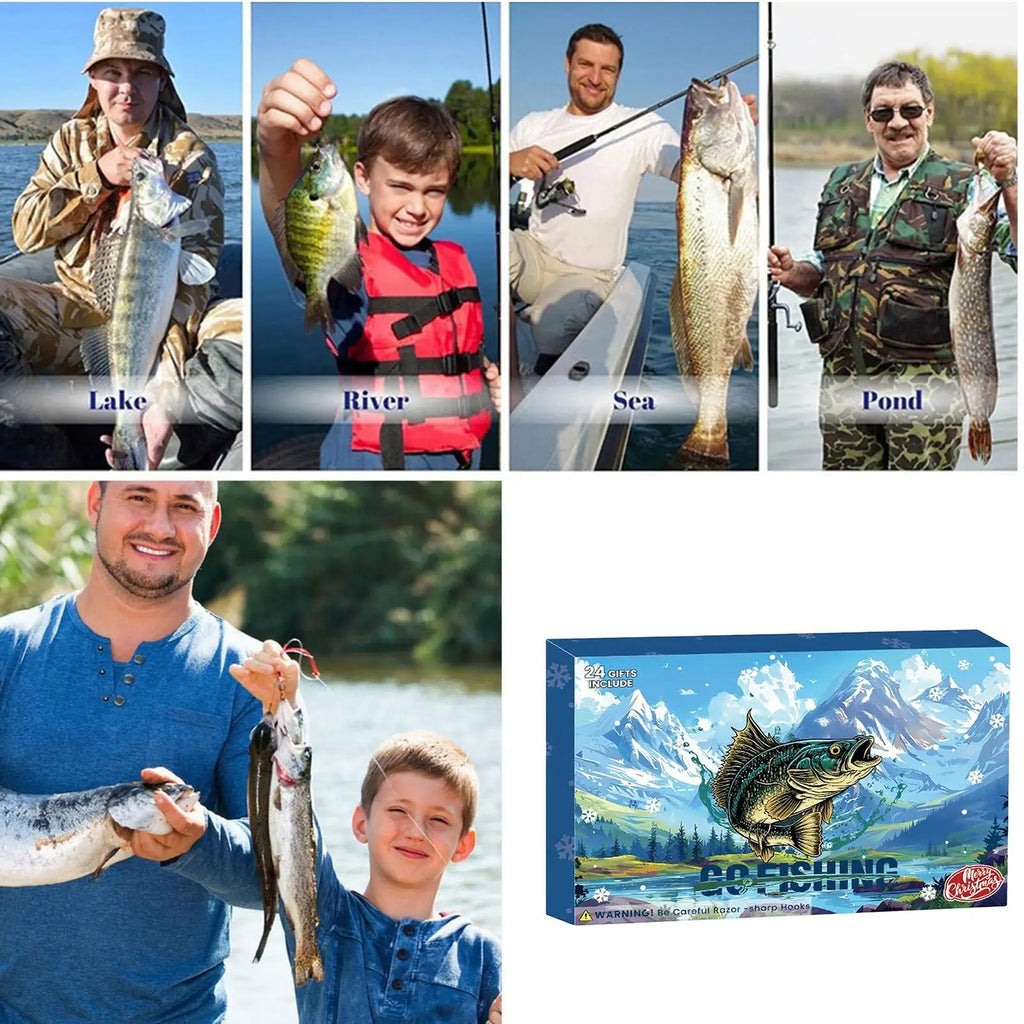 Fishing Advent Calendar 2025 24 Day Christmas Countdown Box