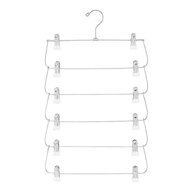 Multi Functional Folding Multi-Layer Pants Rack, Pants Hanger, Household Anti Slip And Seamless Wardrobe Storage Tool Zpaxo white