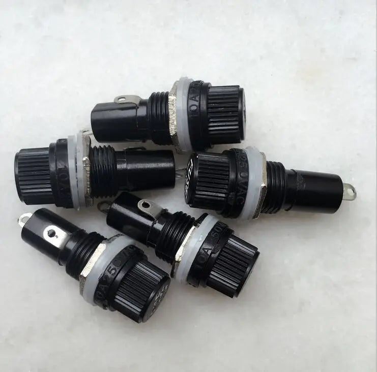 5 Glass Fuse Holders 5x20 Insurance Tube Socket Holder Panel Mount
