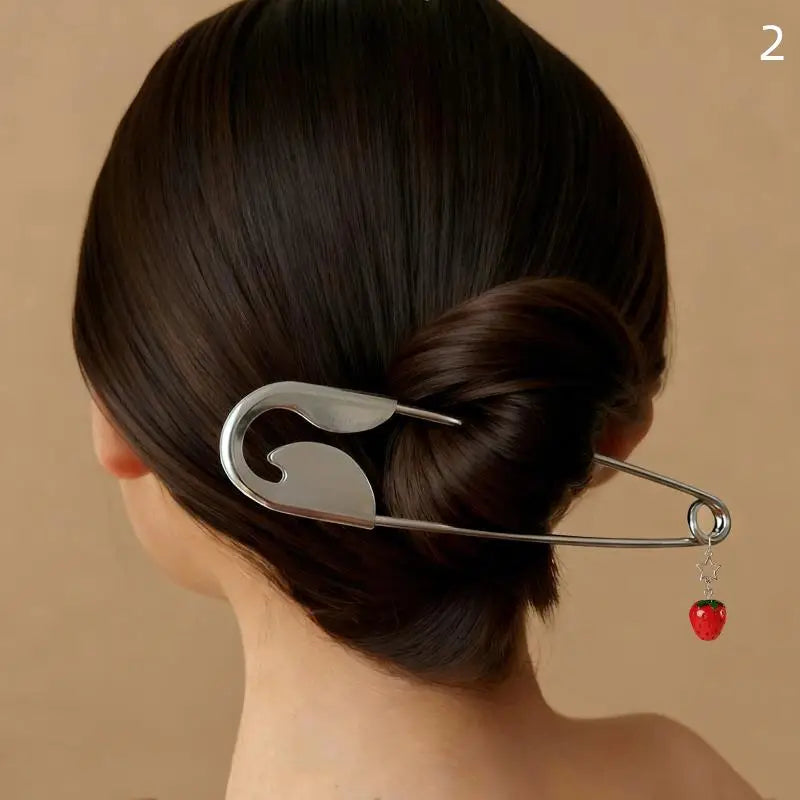 Giant Safety Pin Hair Clip Large Metal Clips Barrettes Women Girls Zpaxo 2