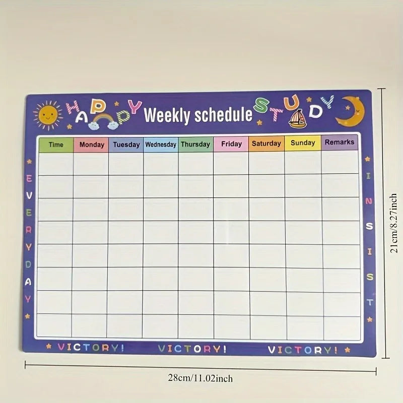 Erasable Fridge Calendar Colorful Weekly Monthly Dry-erase Planner