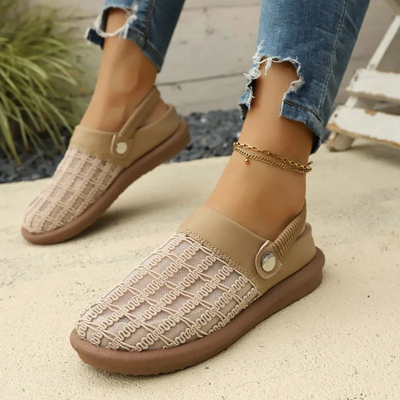 Women's Fish Mouth Closed Toe Comfortable Vintage Sandals Women Mesh Zpaxo Khaki 36