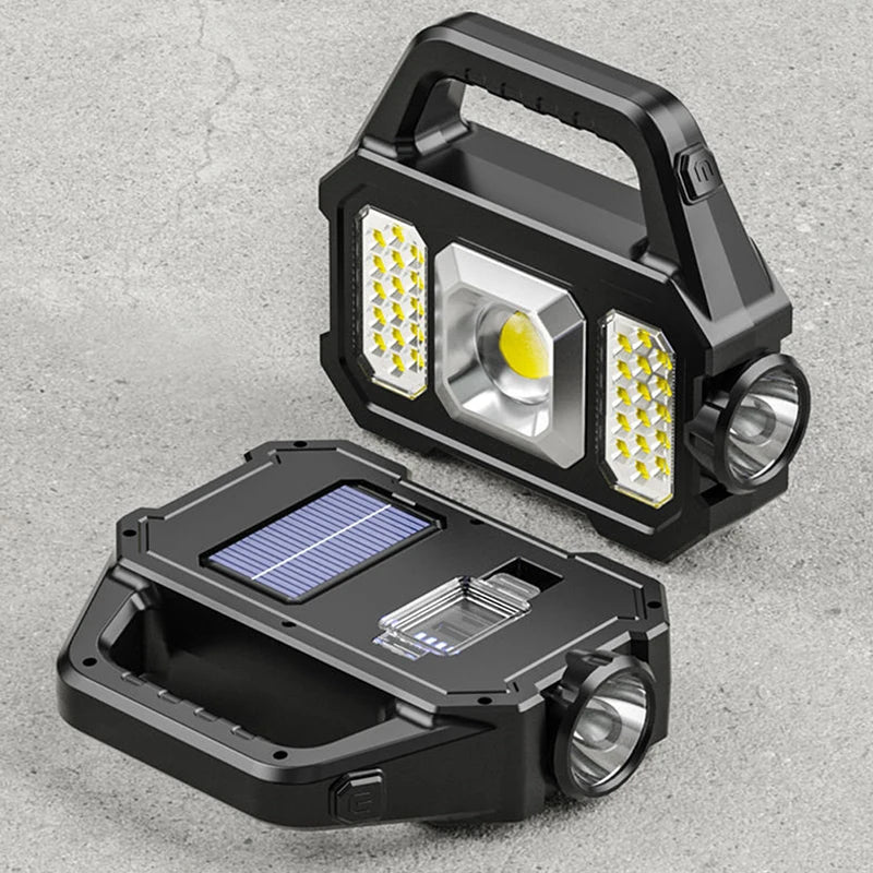 KDULIT Solar Rechargeable COB LED Flashlight – Zoomable Waterproof