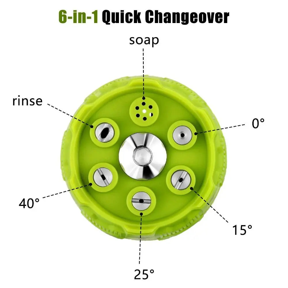 6in1 Design Pressure Washer Nozzle 1 Connector 0 15 25 40 Degree Zpaxo
