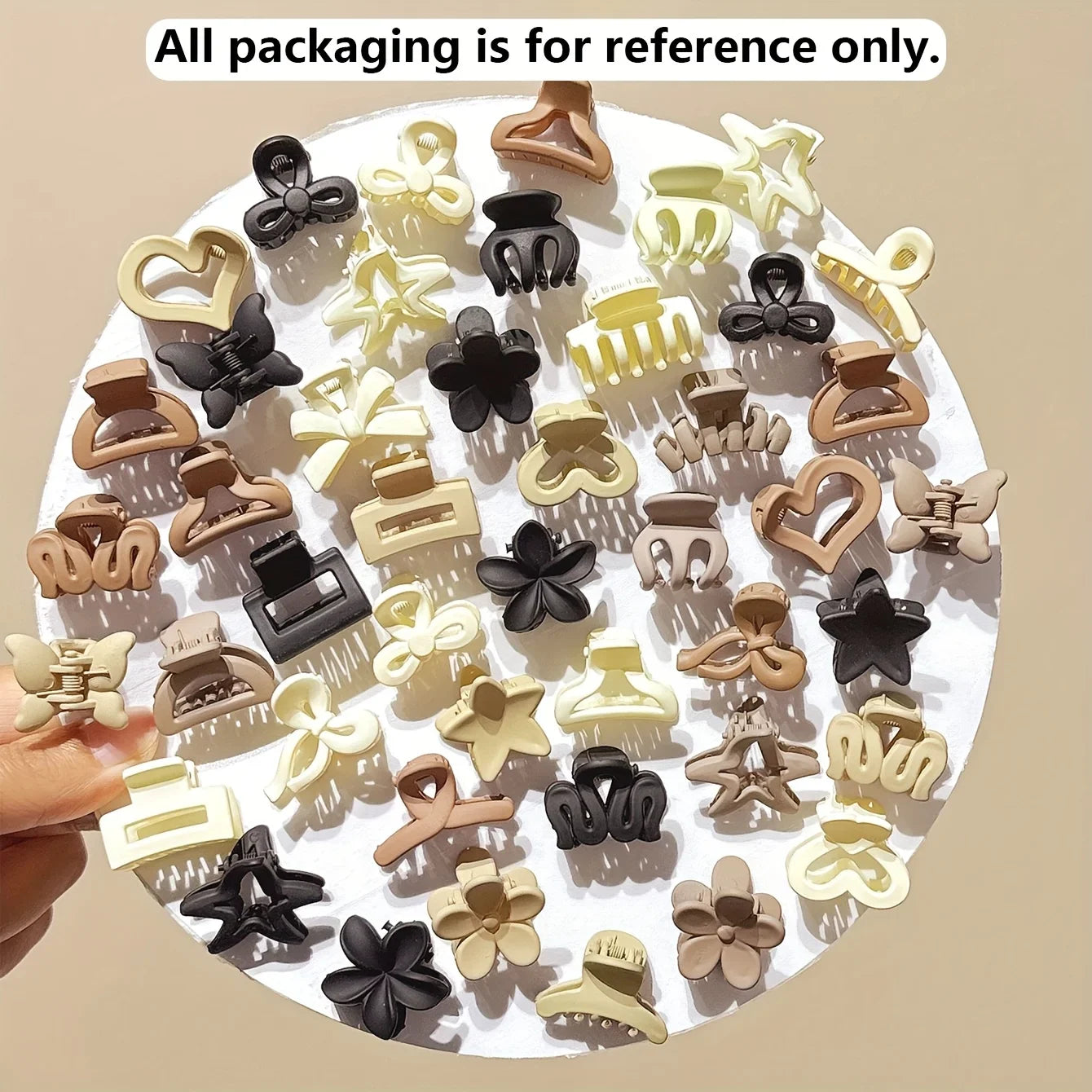 Mini Hair Clips Set 10/20/30pcs – Beige Neutral Mixed Styles