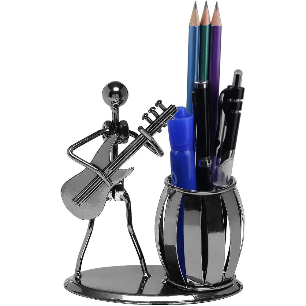 Iron Music Man Metal Pen Holder – Musical Art Pencil Cup