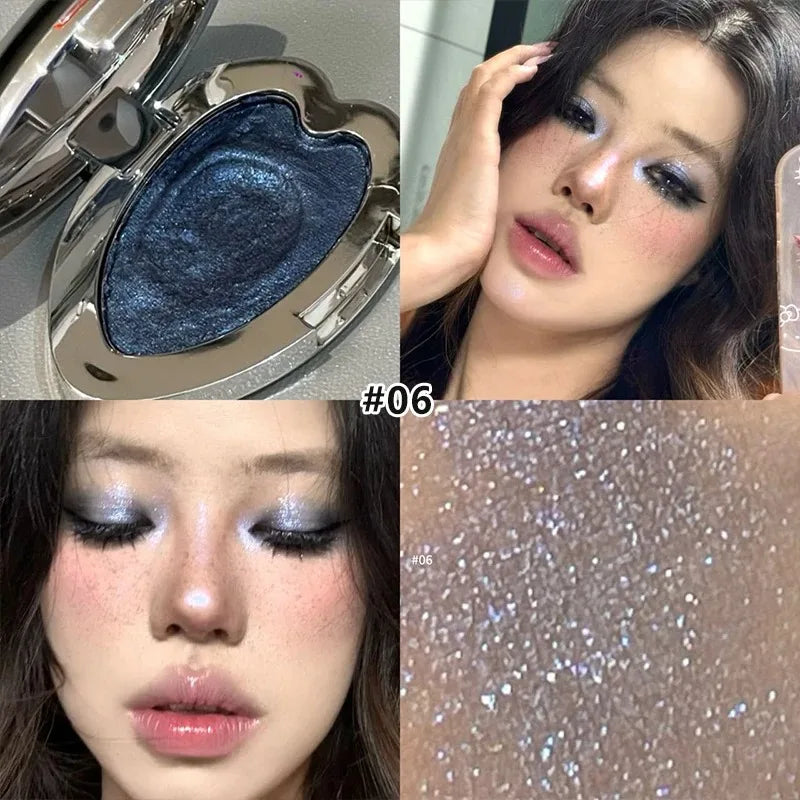 Metallic Glitter Eyeshadow Charm Dream Girl Eye Shadow Plate Blue Zpaxo 06