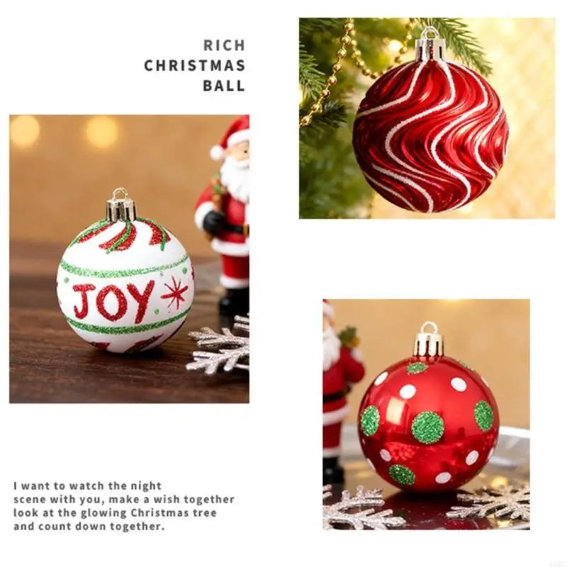 Glittering Christmas Ball Baubles Ornament Shatterproof Tree Hangings