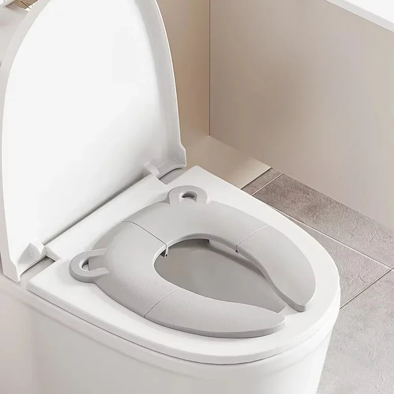 Baby Cartoon Travel Folding Potty Seat Toddler Portable Toilet Training Seat Children Urinal Cushion Children Pot Chair Pad /mat Zpaxo GRAY